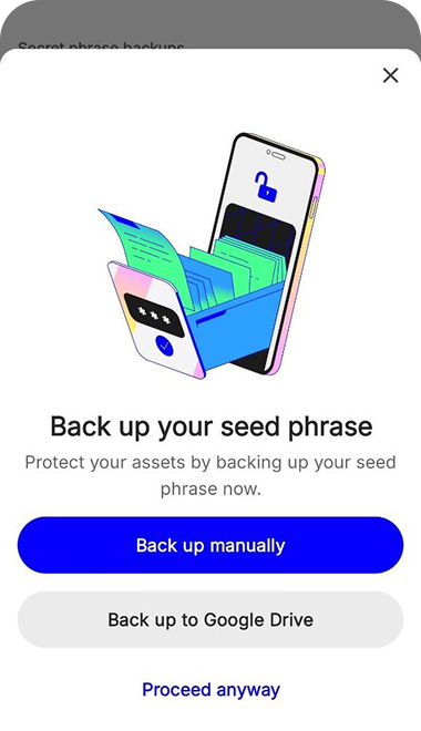 Back up your recovery phrase