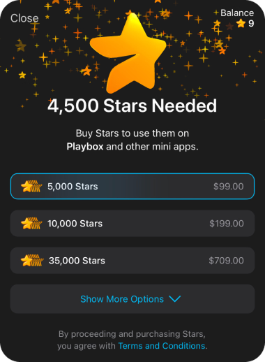 Telegram Stars packages